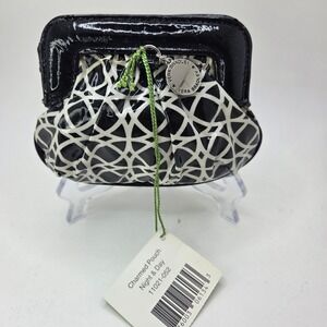 Vera Bradley Charmed Pouch Night & Day Coin Purse Black White NOS